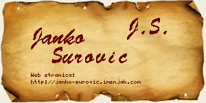 Janko Surović vizit kartica